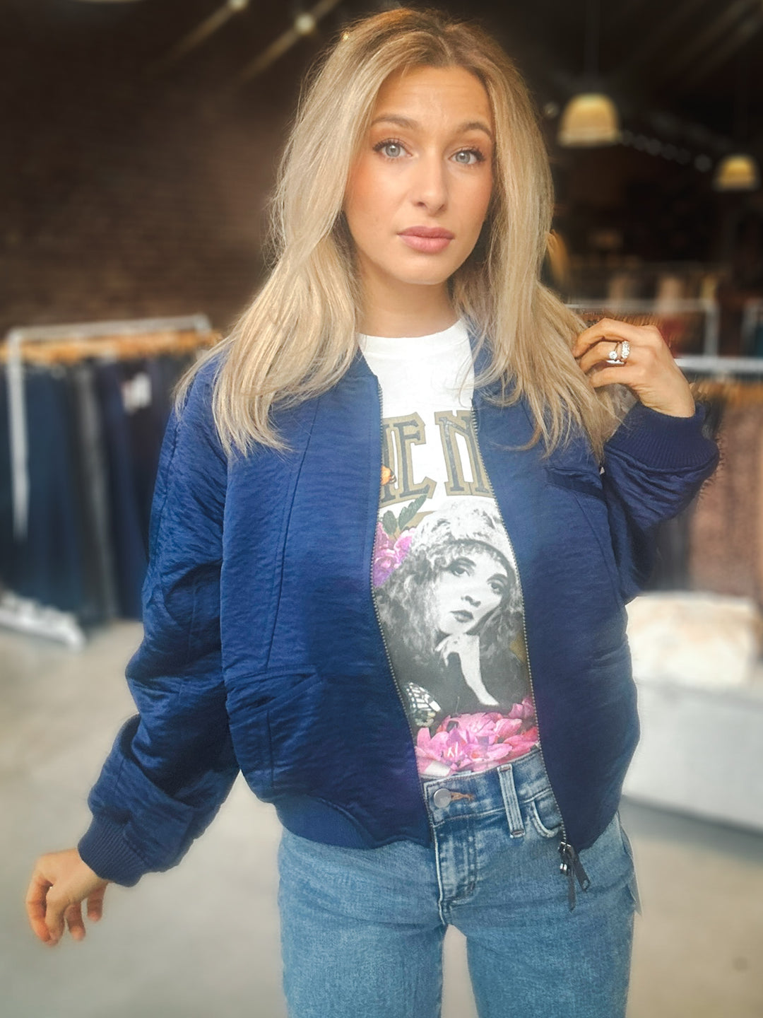 Free People Ellie Satin Bomber