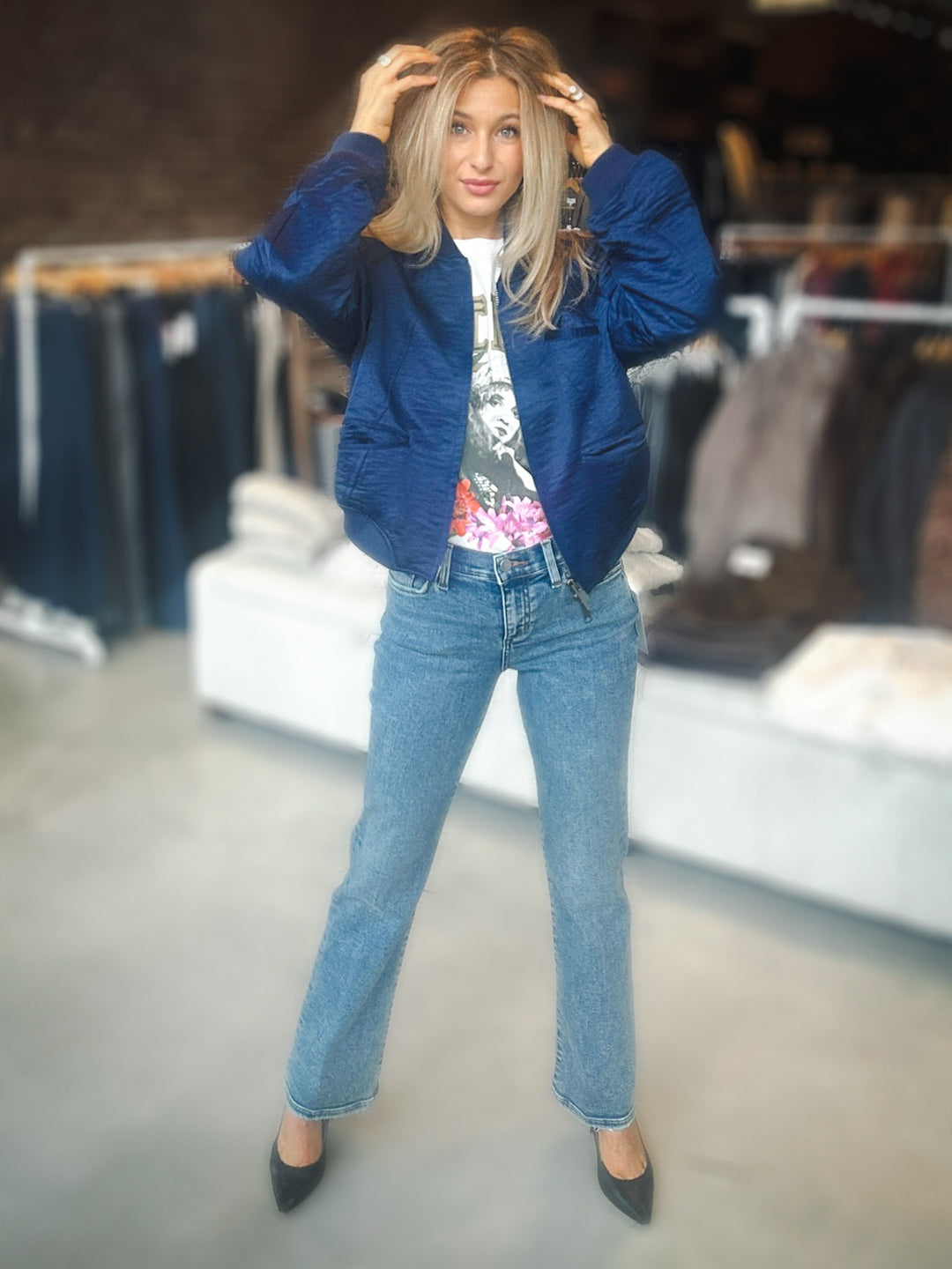 Free People Ellie Satin Bomber