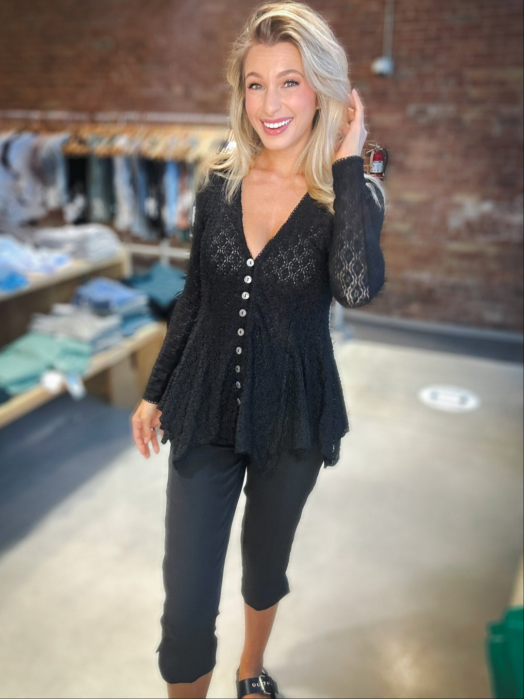 Free People Janey Lace Top