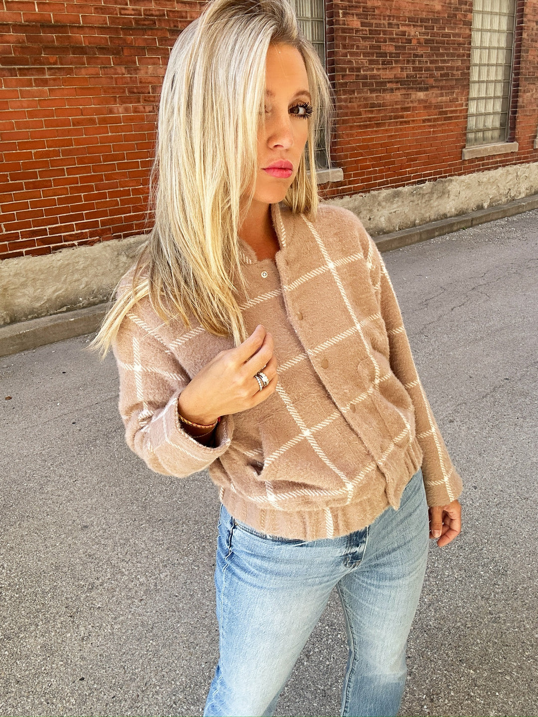 Z Supply Lex Plaid Bomber Jacket