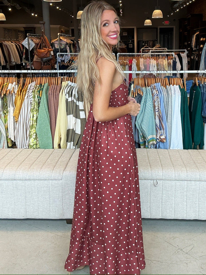 Dotted Line Maxi Dress
