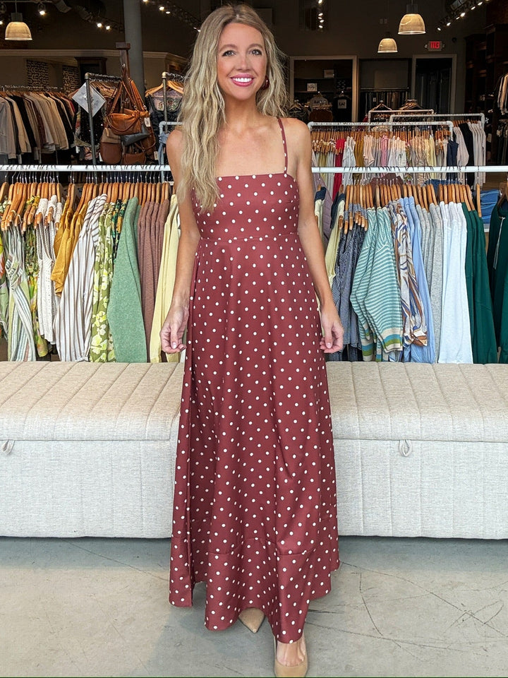 Dotted Line Maxi Dress