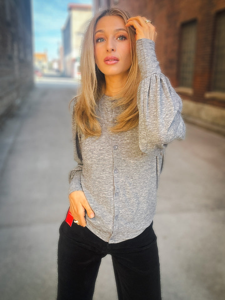 Bobi Sweet Embrace Puff Sleeve Cardigan