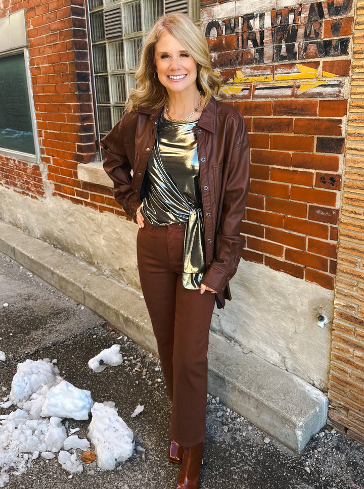 Free People Easy Rider Vegan Shacket