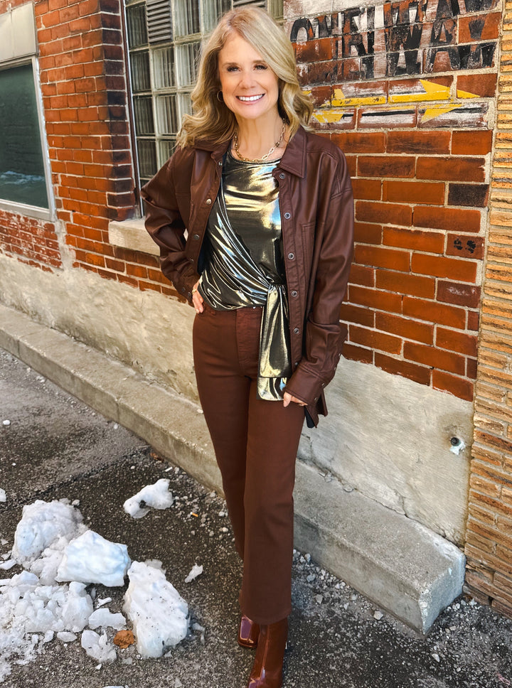 Free People Easy Rider Vegan Shacket