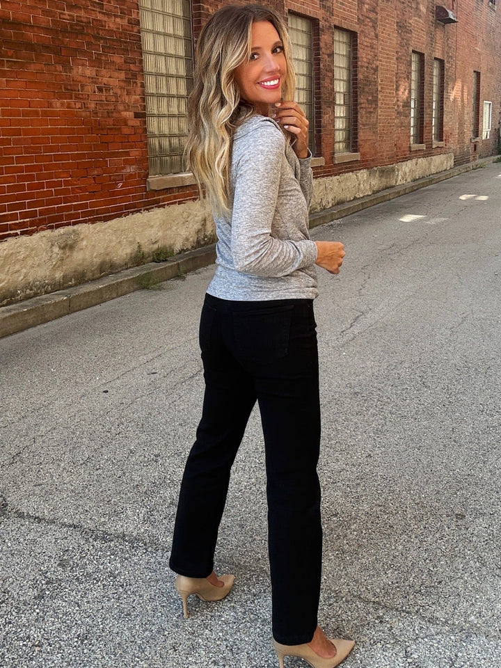 Dear John Anika Straight Ankle in Black Arrow