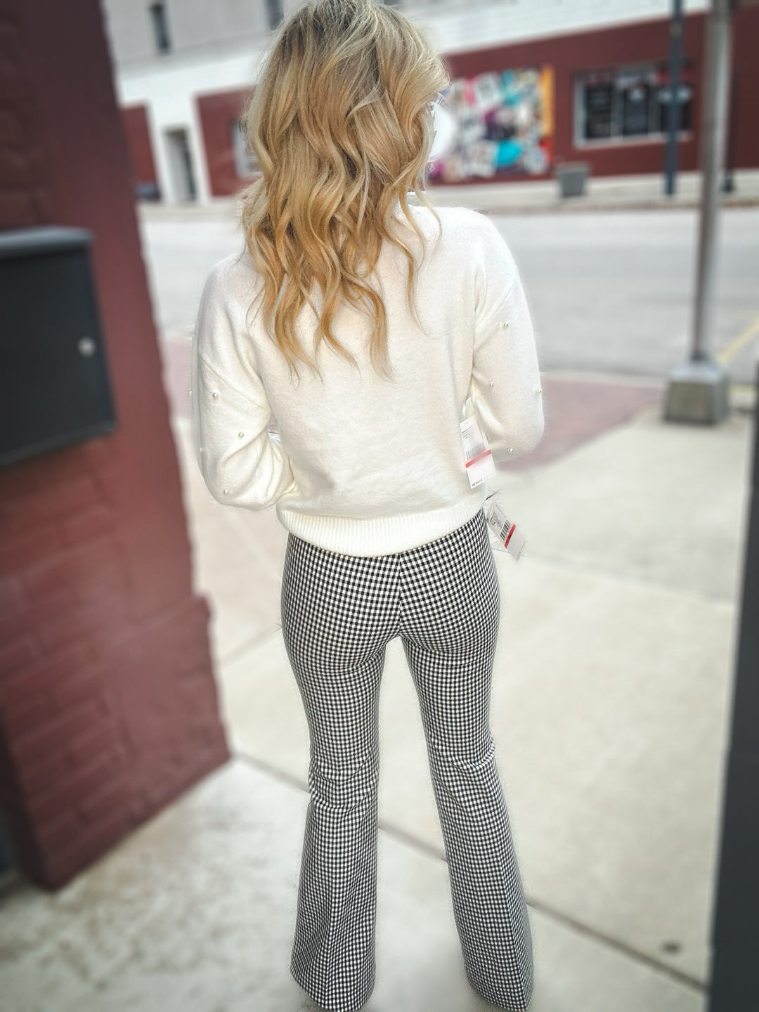 Karen Kane Check Yes Bootcut Pant