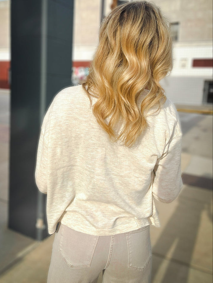 Self Contrast Octavia Open Shawl Cardigan