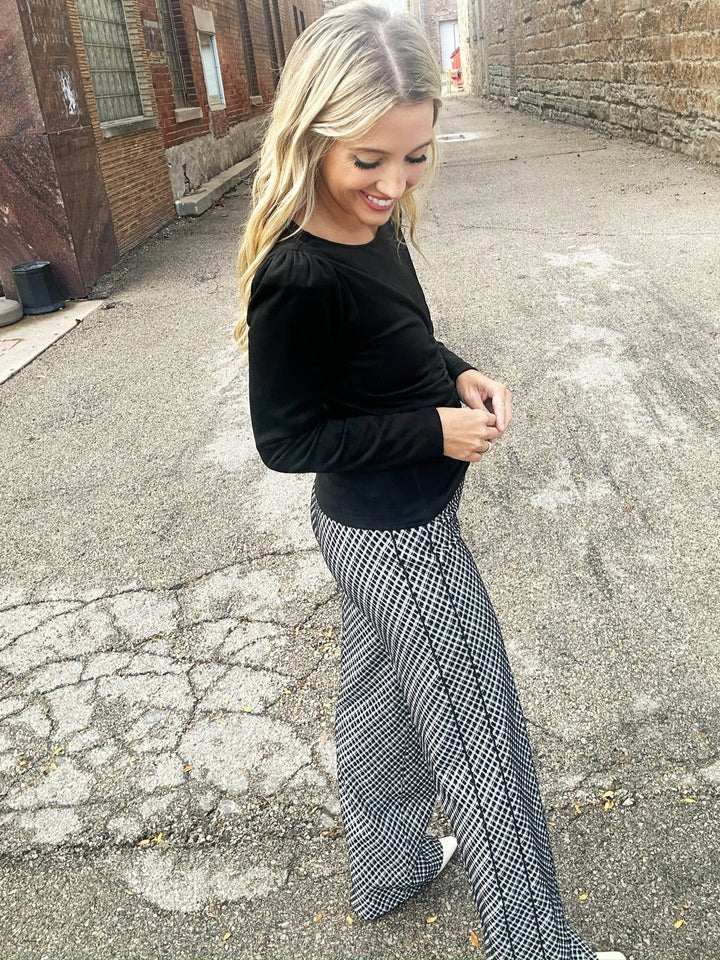 Karen Kane Romantic Stunner Faux Suede Shirred Top