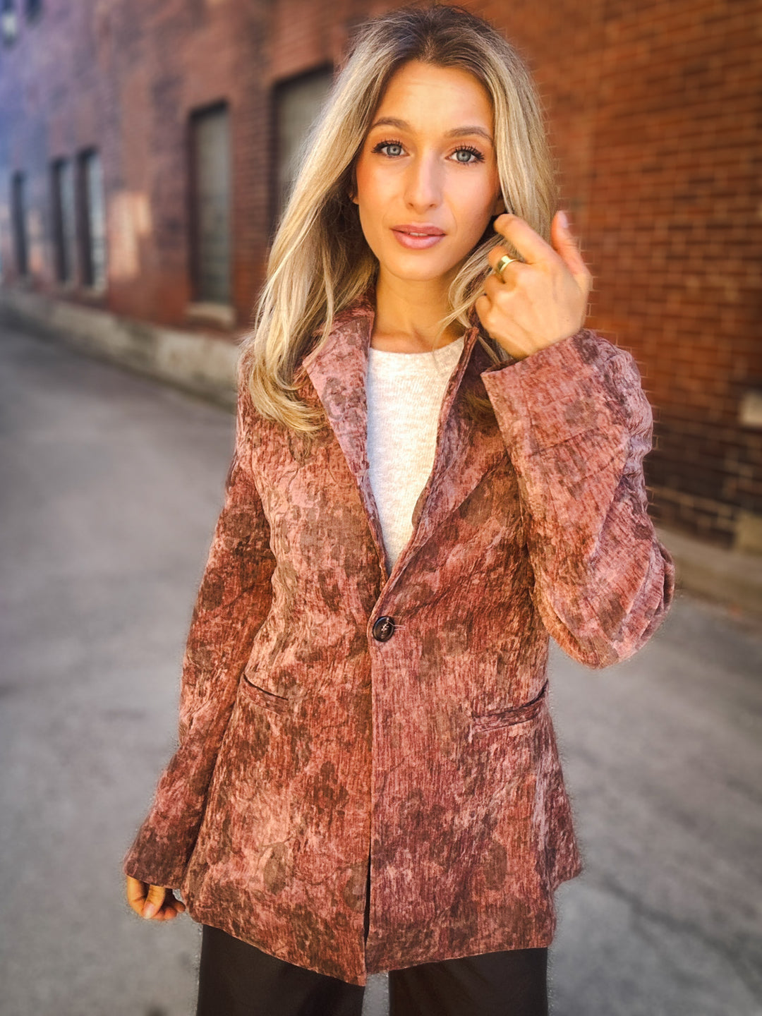 Sage The Label Oui Oui Printed Blazer