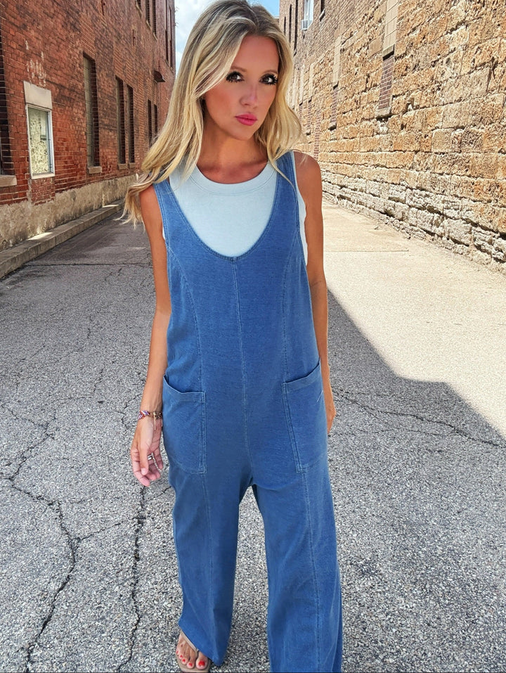 Z Supply Everyday Jersey Denim Jumpsuit