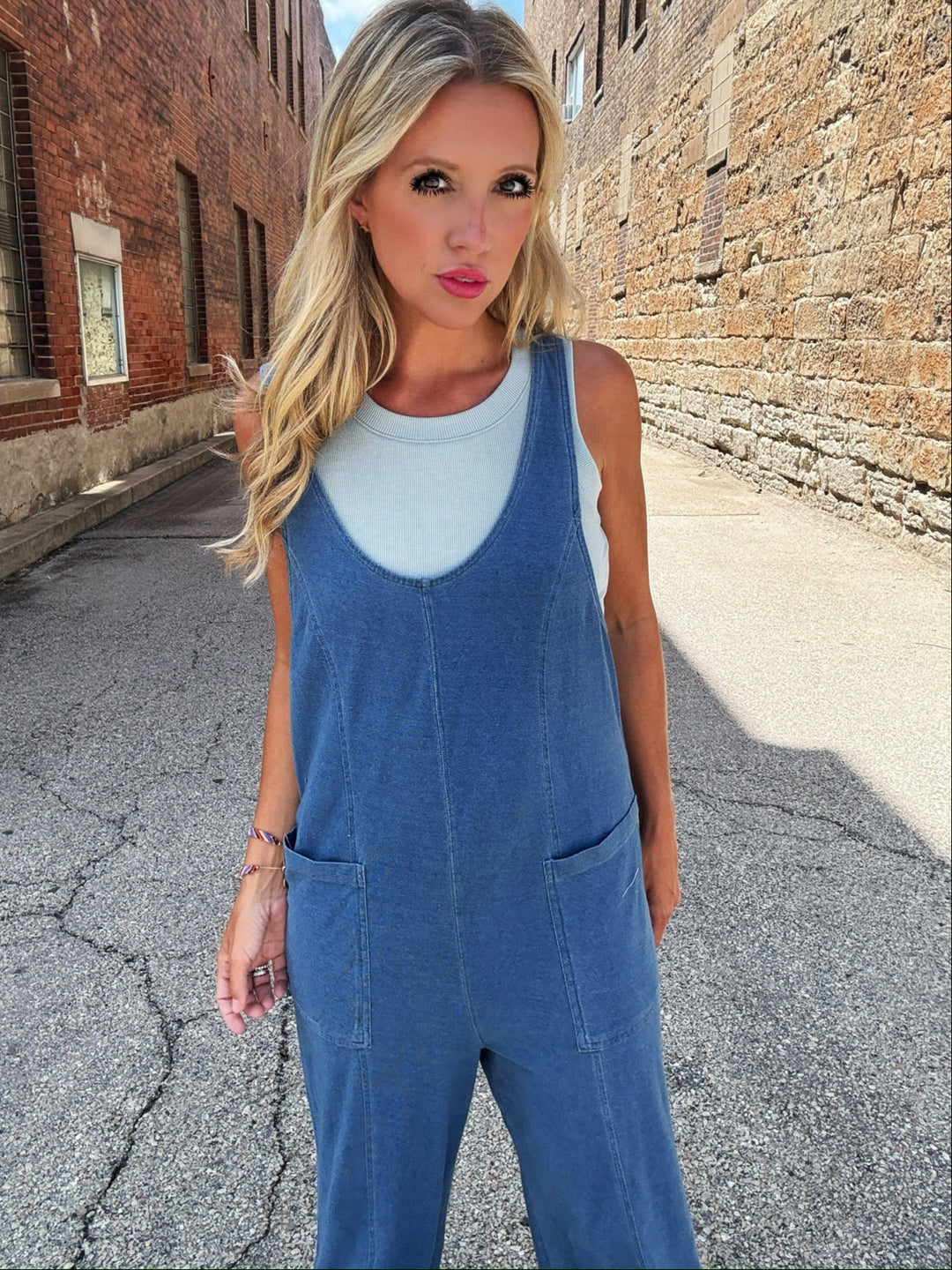 Z Supply Everyday Jersey Denim Jumpsuit