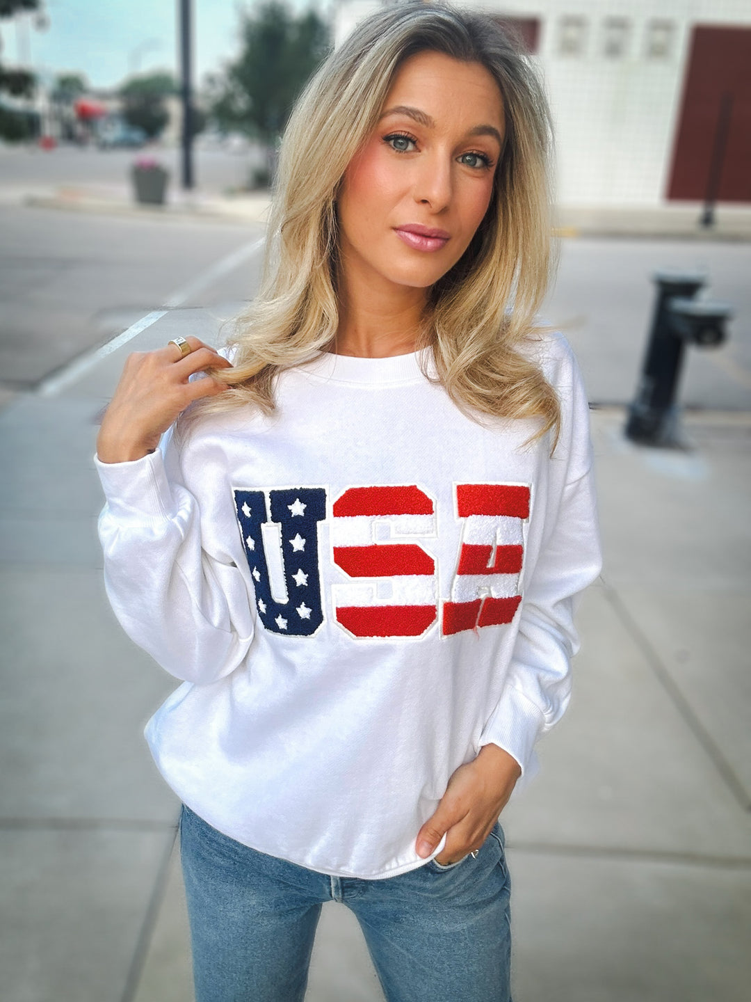 Z Supply Oversized USA Sweatshirt