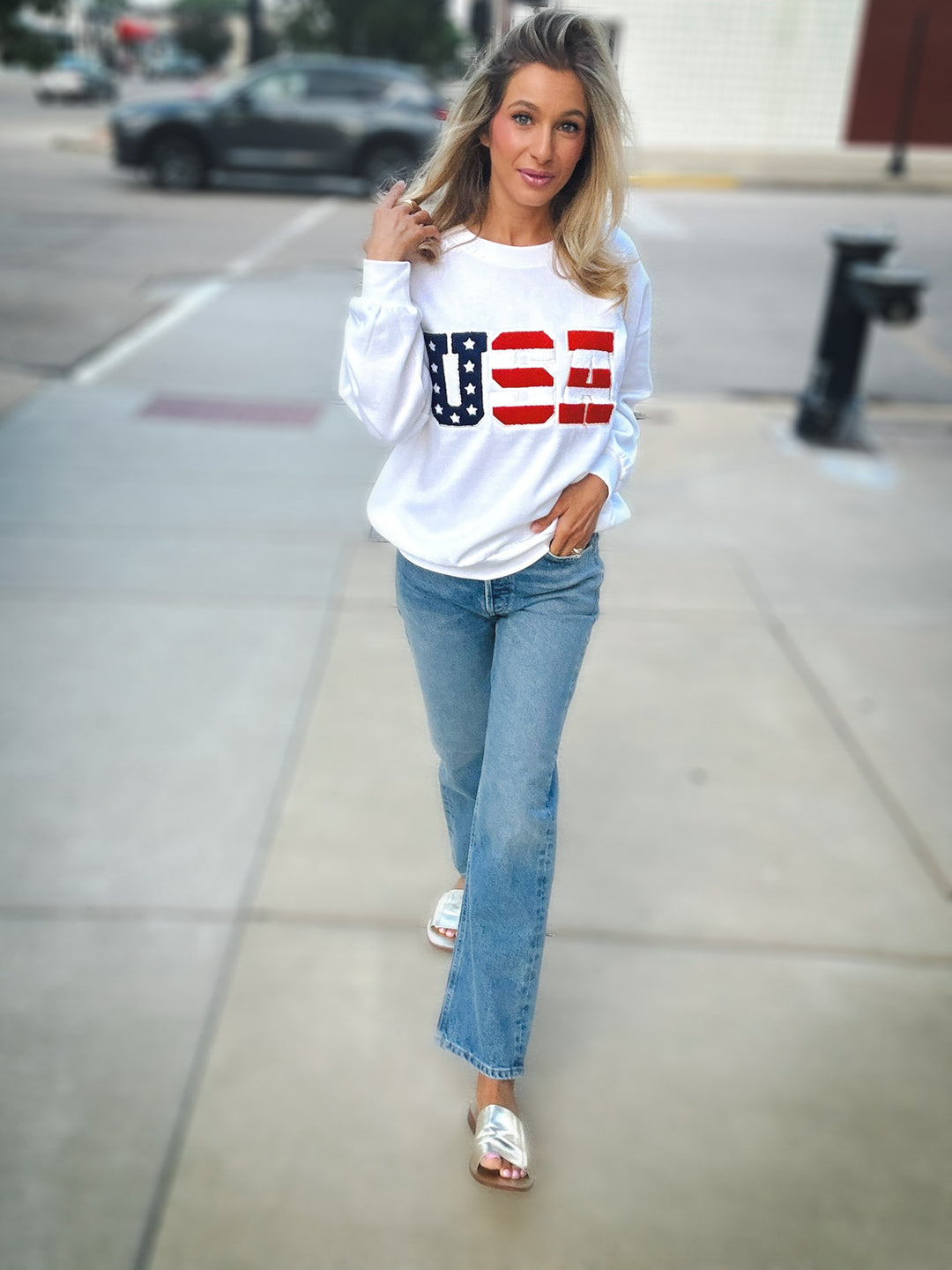 Z Supply Oversized USA Sweatshirt