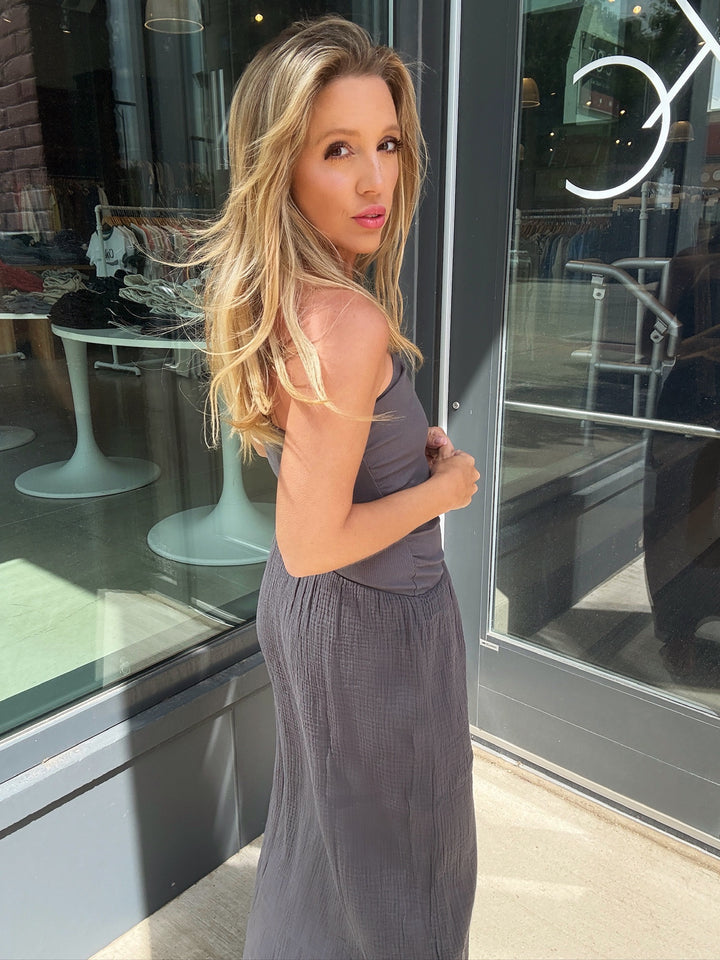 LA Made Lulu Strapless Gauze Dress