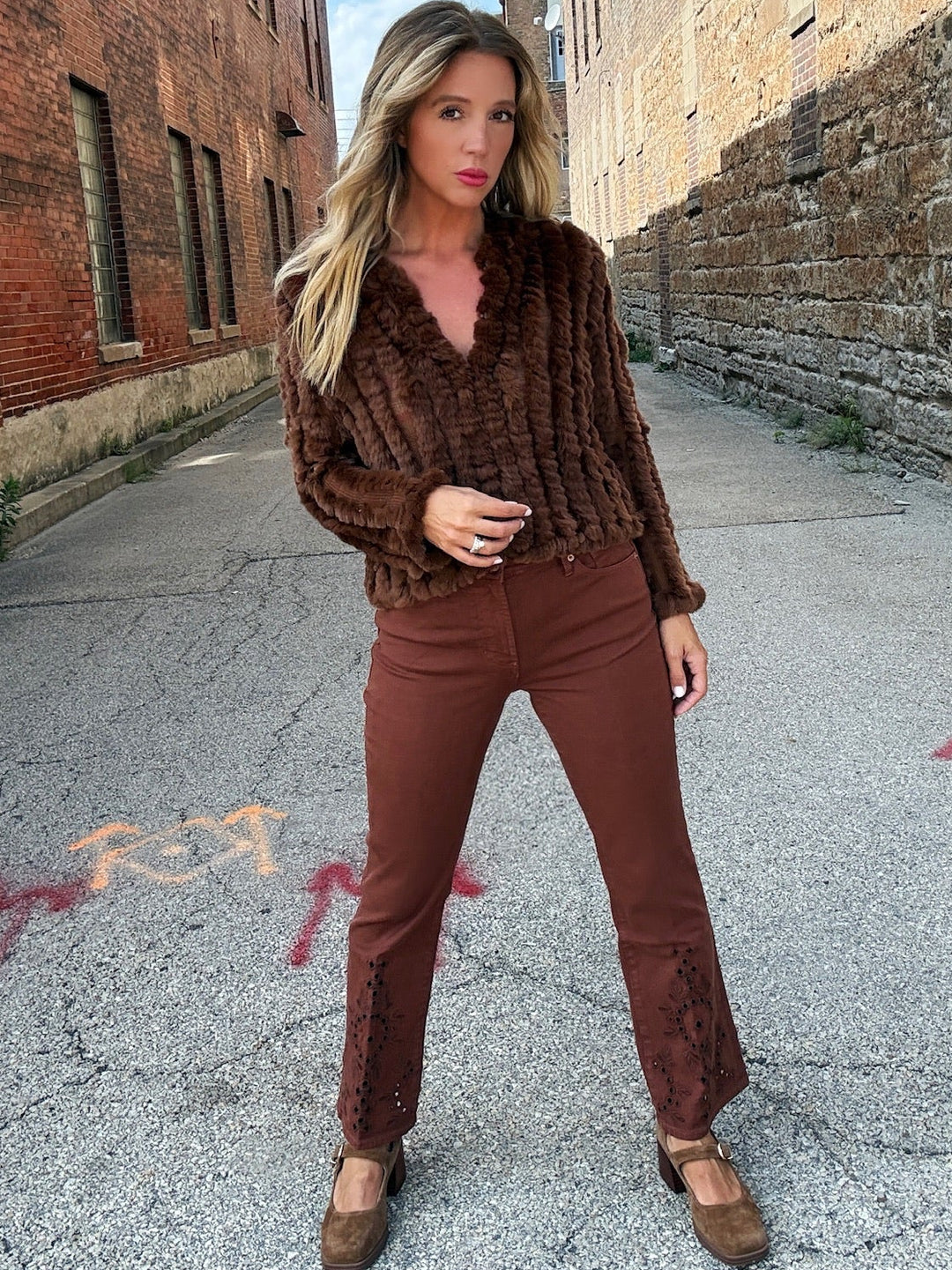 Dear John Jeanne Cropped Flare in Cappuccino