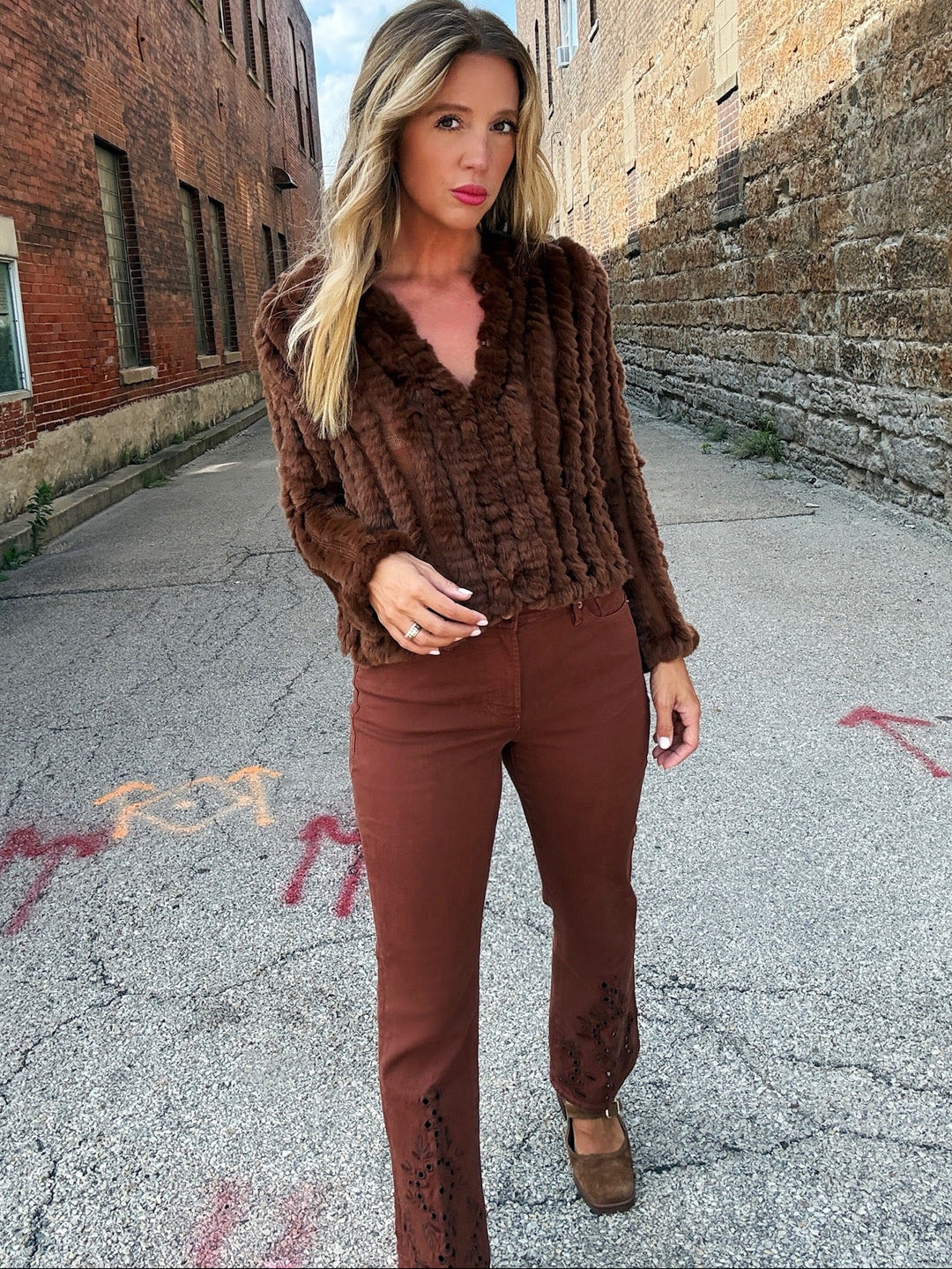 Dear John Jeanne Cropped Flare in Cappuccino