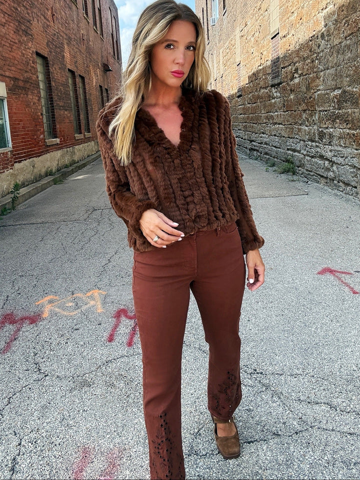 Dear John Jeanne Cropped Flare in Cappuccino