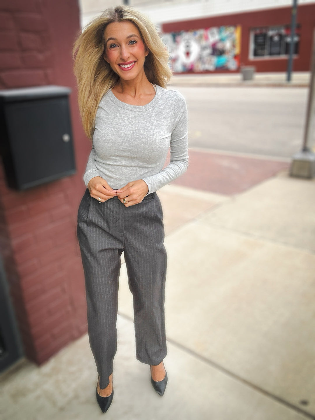 Sage The Label High Up Pinstripe Trouser