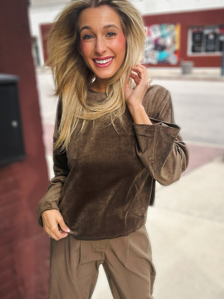 Sadie & Sage Come Over Brushed Crewneck