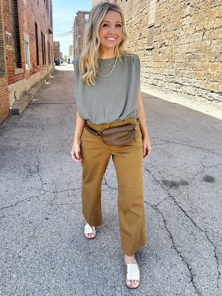 Spanx Stretch Twill Cropped Wide Leg