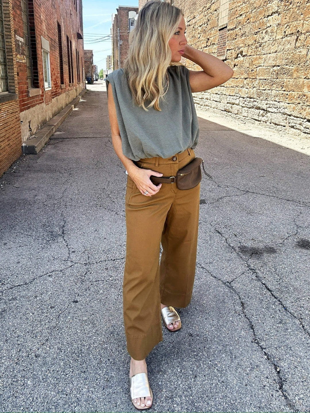 Spanx Stretch Twill Cropped Wide Leg