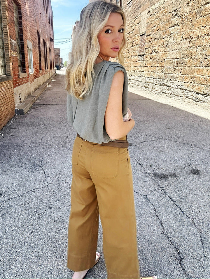 Spanx Stretch Twill Cropped Wide Leg