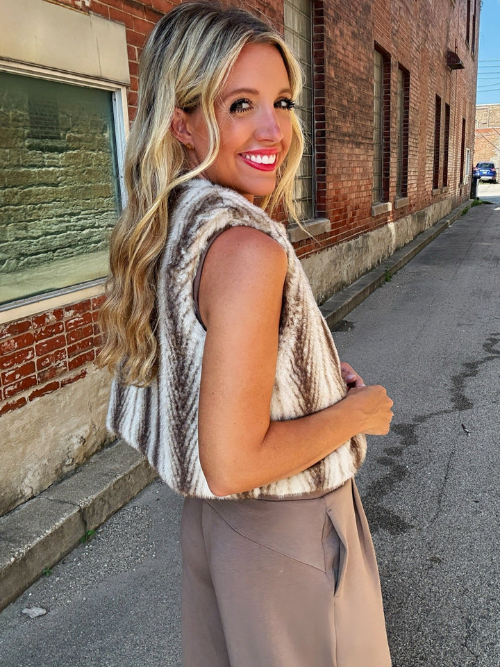 Sage the Label Demi Faux Fur Cropped Vest