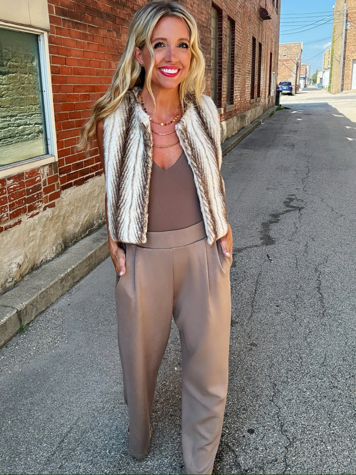 Sage the Label Demi Faux Fur Cropped Vest