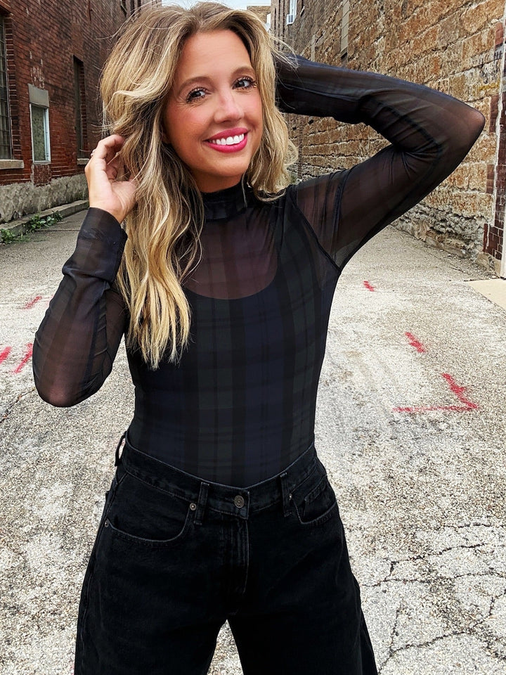Good American The Mesh Turtleneck