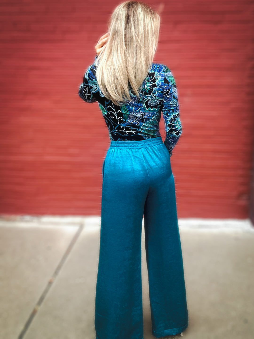 Karen Kane The Teal Deal Wide Leg Pant