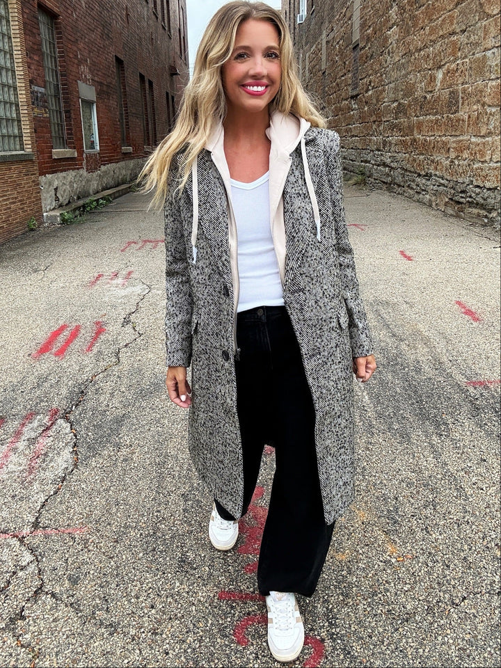 Tribal Luxe Layer Car Coat w/ Removable Hood