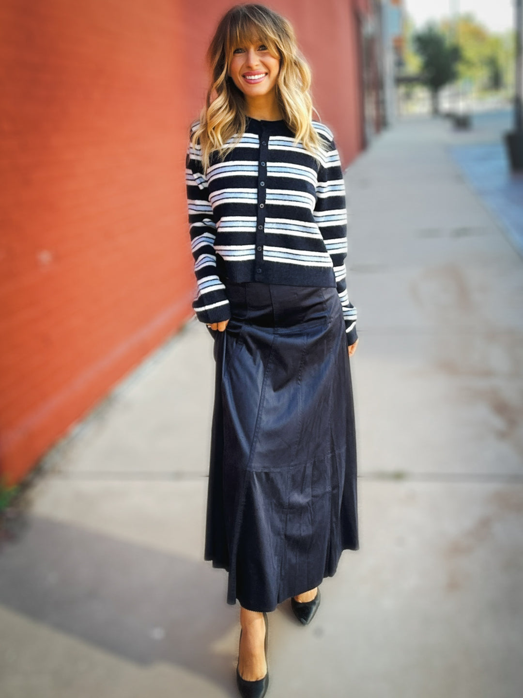 Karen Kane Effortlessly Polished Faux Suede Midi Skirt