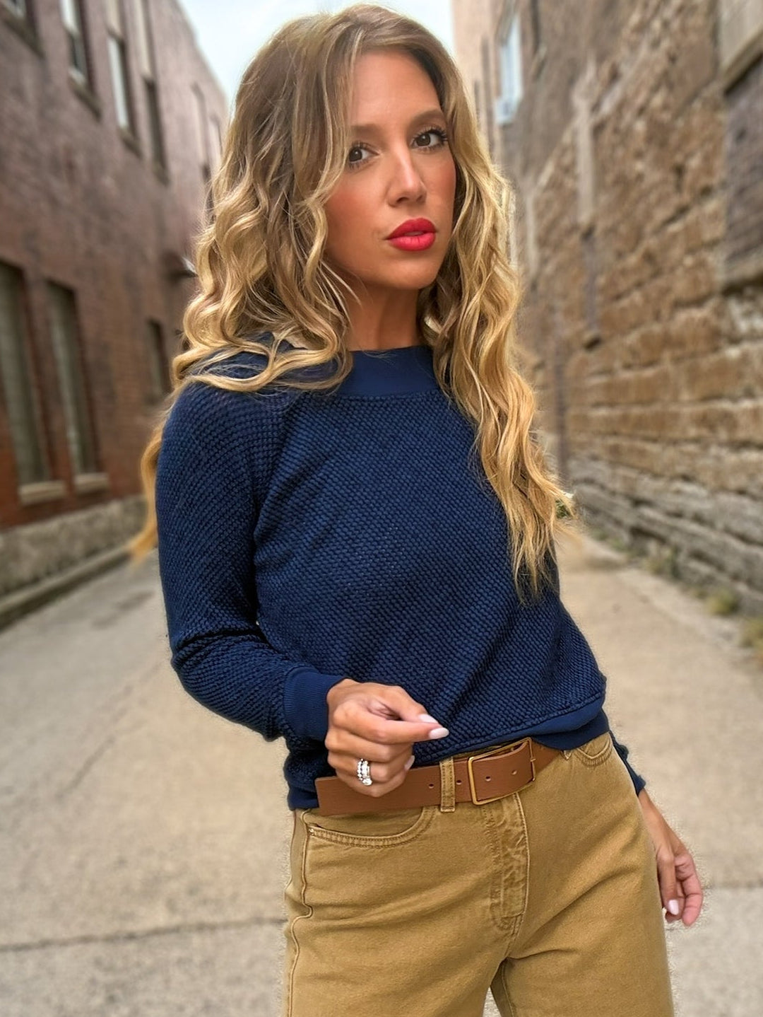LA Made Carol Off Shoulder Pullover