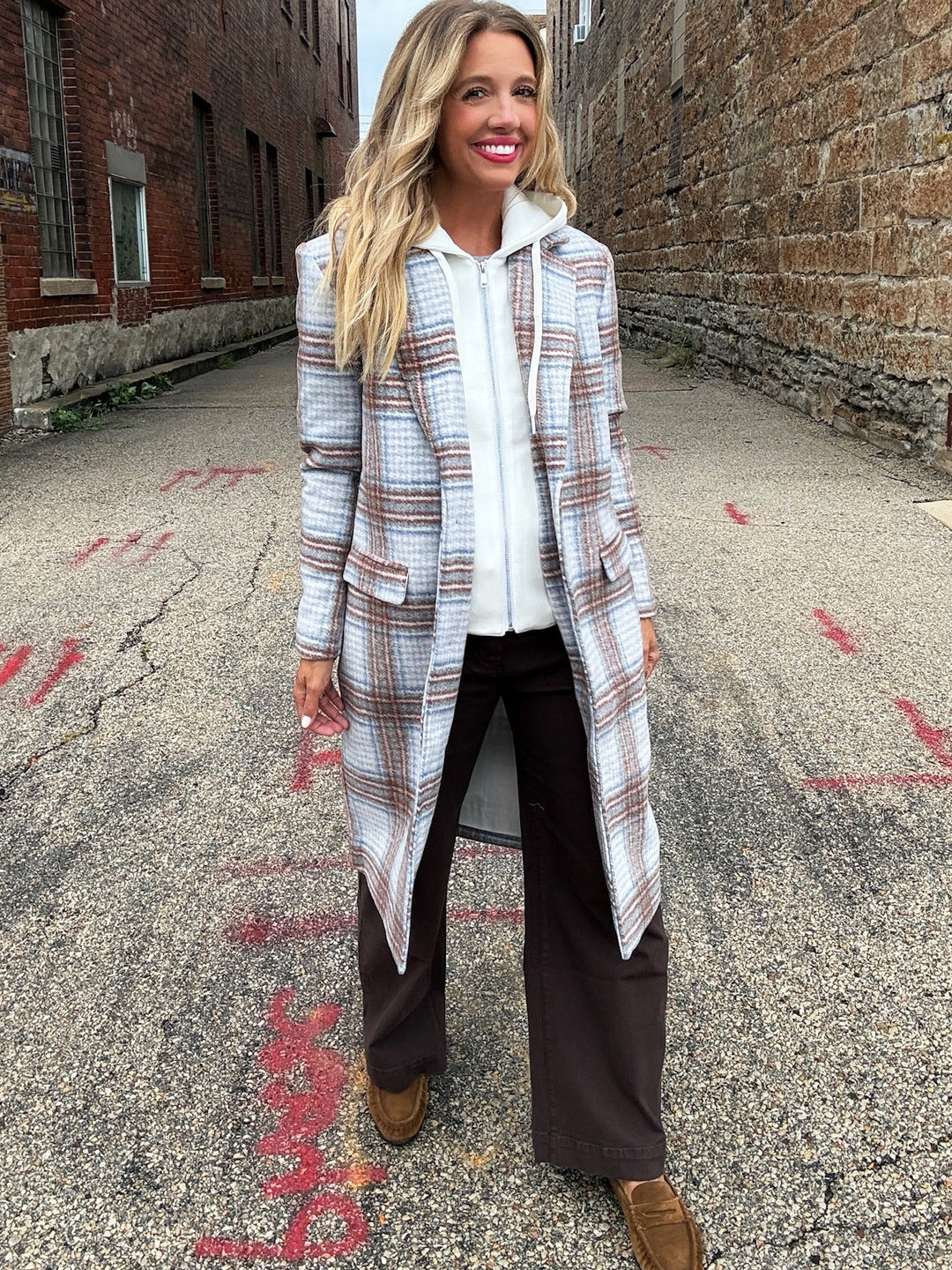 Tribal Mad for Plaid Car Coat with Removable Hood