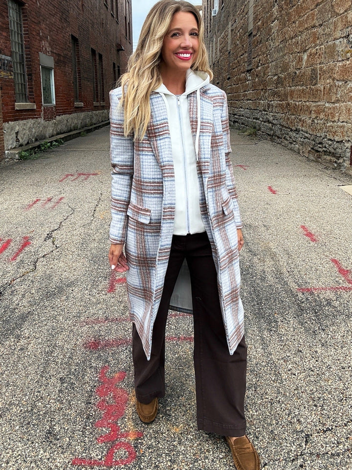 Tribal Mad for Plaid Car Coat with Removable Hood