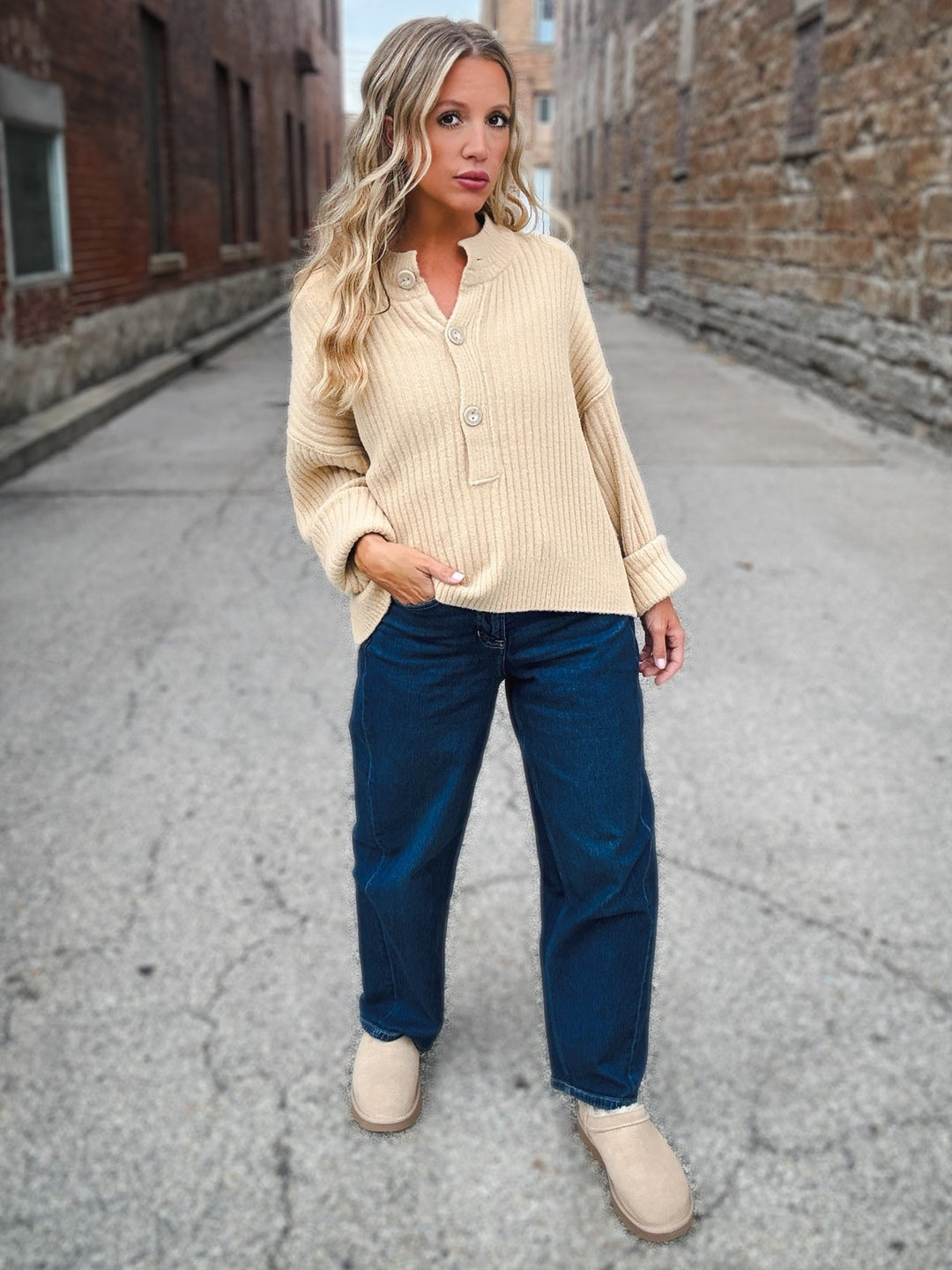 Free People Cocoa Henley