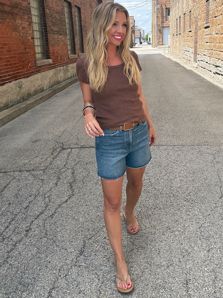 Warp + Weft VVI Relaxed Jean Short in Earth Mother