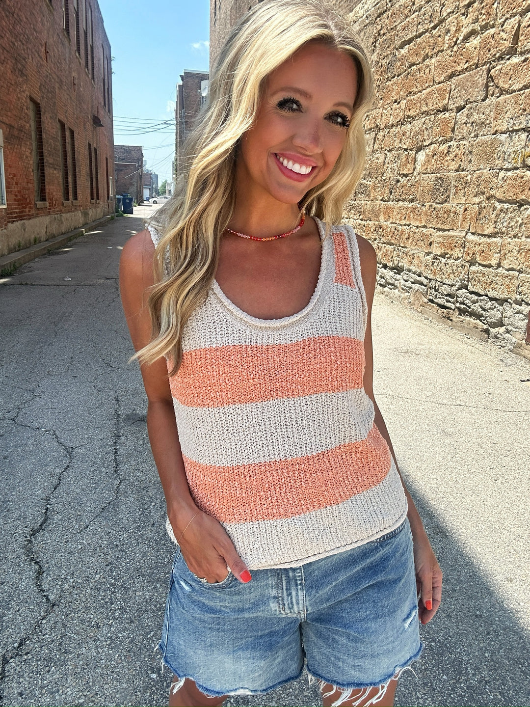 Self Contrast Miles Tank Sweater