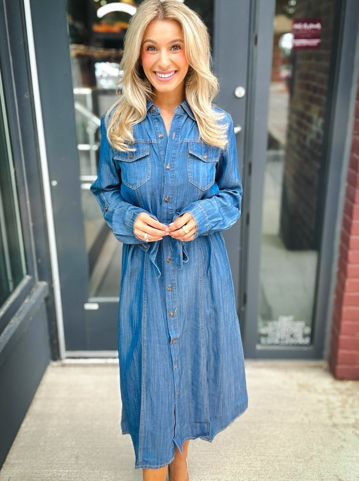 Tribal Denim Darling Midi Dress