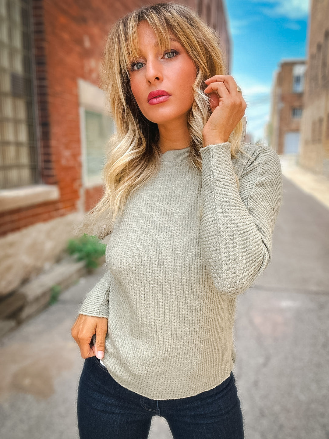 Hello Nite Lush Waffle Knit Dolman