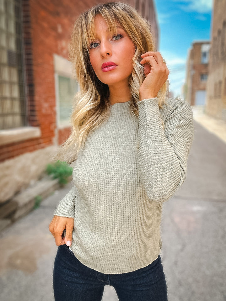 Hello Nite Lush Waffle Knit Dolman