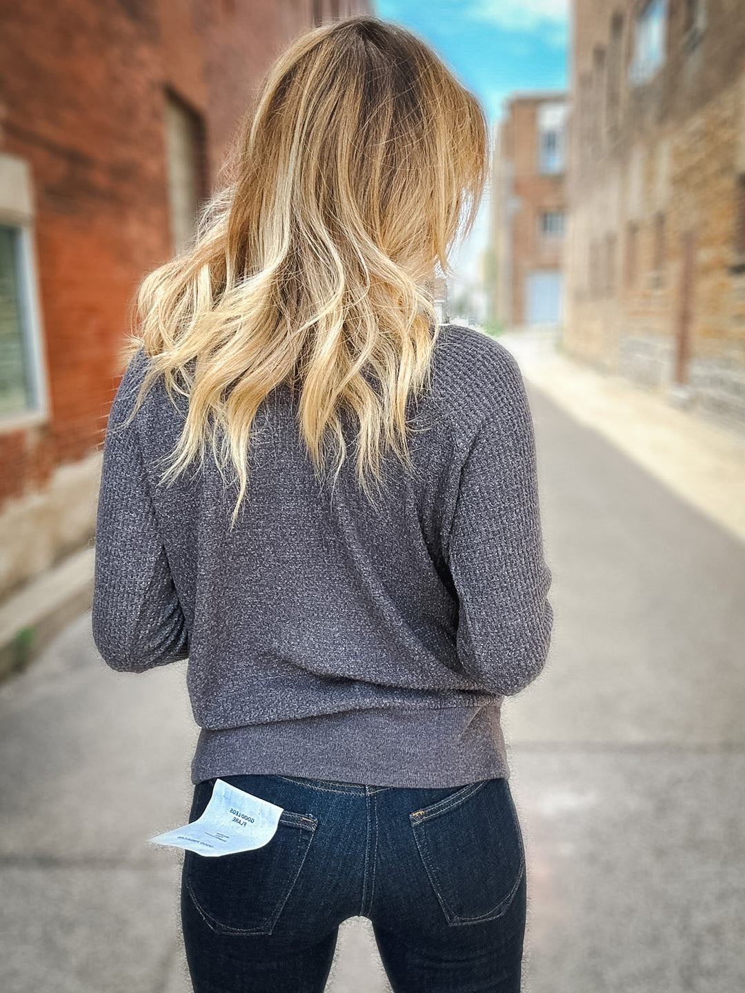 Hello Nite Lush Waffle Knit Top