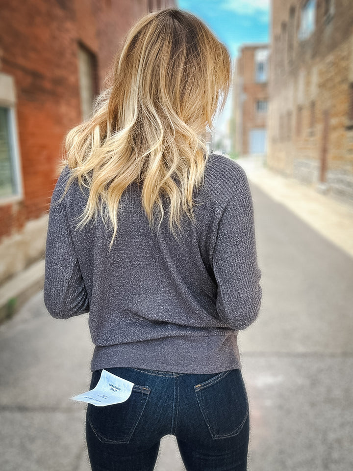 Hello Nite Lush Waffle Knit Top