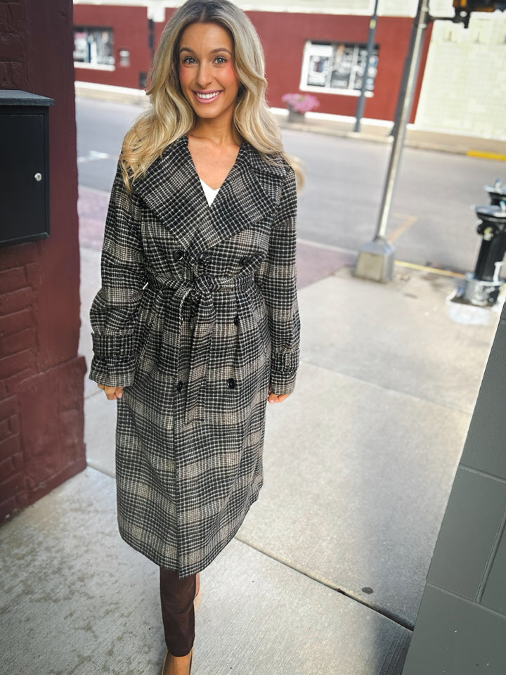 Z Supply Jackie Plaid Trench