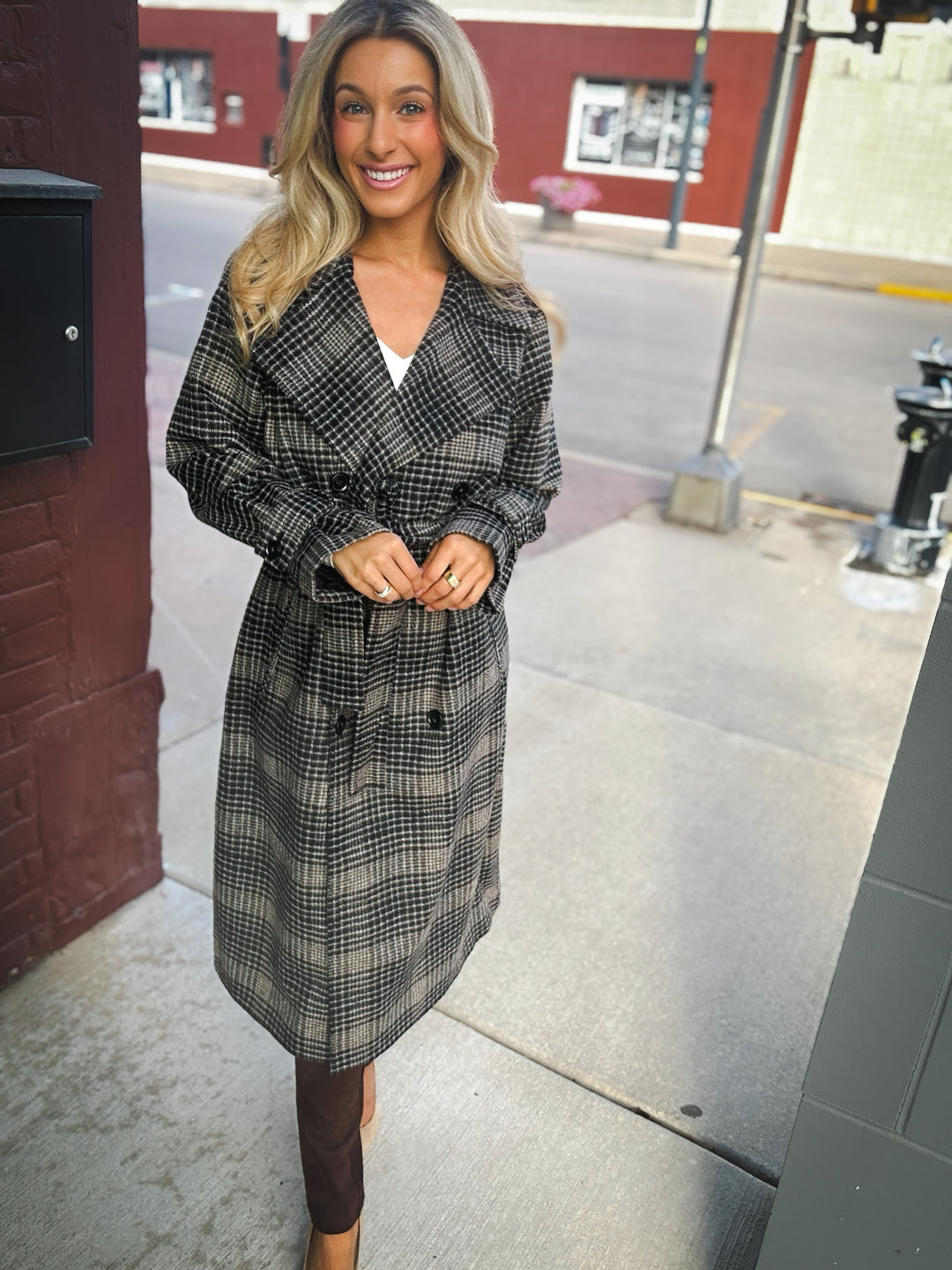 Z Supply Jackie Plaid Trench