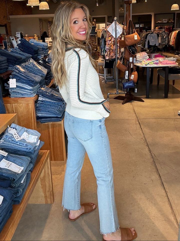 Dear John Jeanne Cropped Bootcut in Misty Cloud