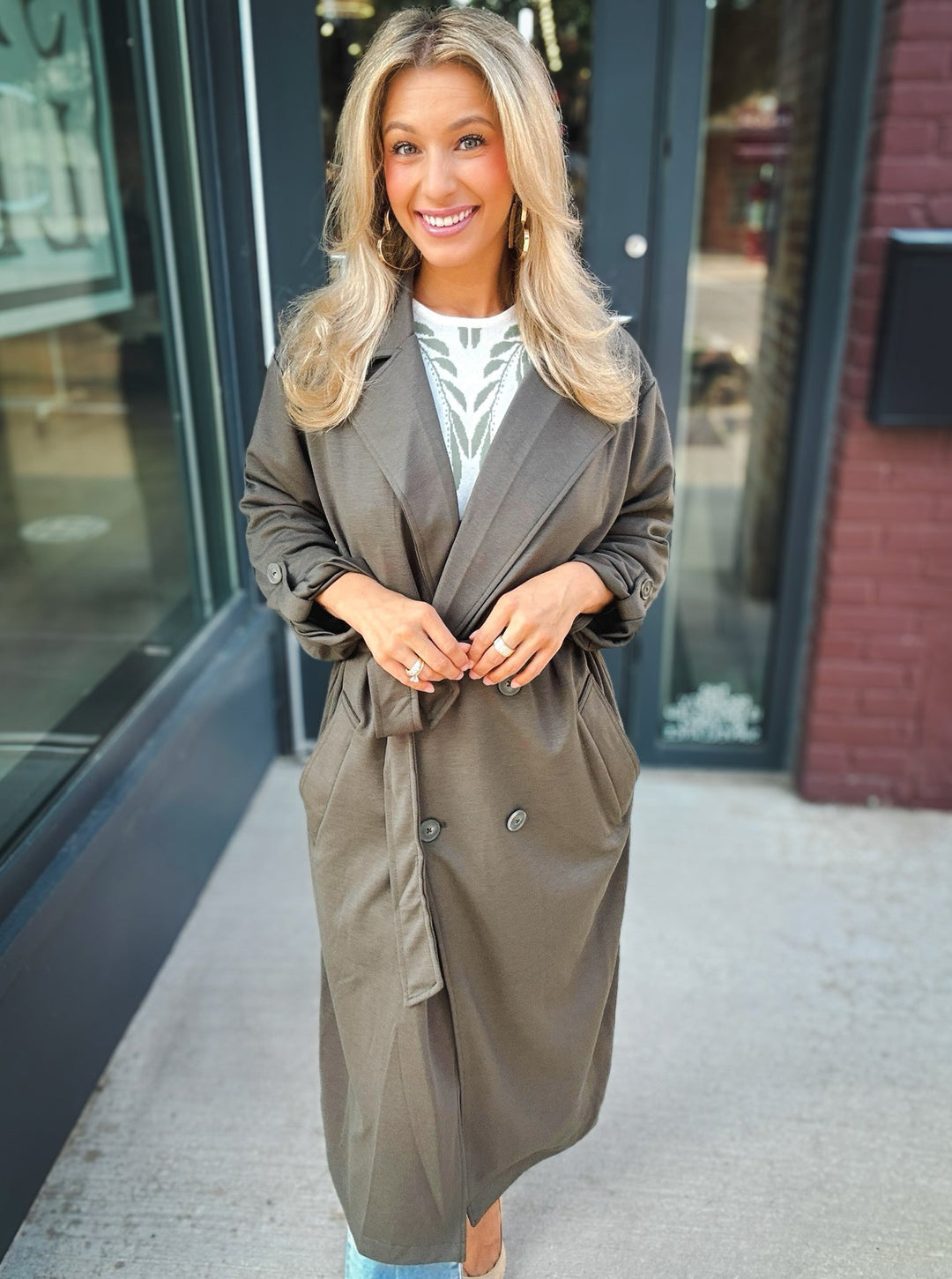 Dex Chicly Endearing Knit Trench