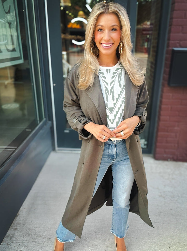 Dex Chicly Endearing Knit Trench