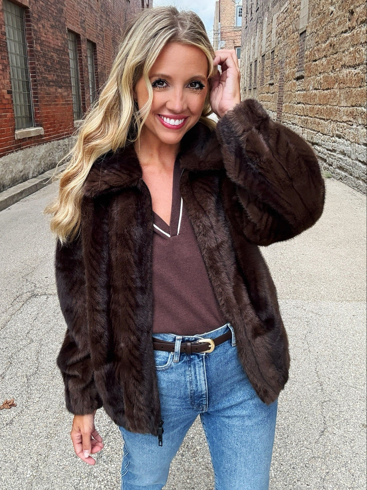 Renuar Cocoa Couture Faux Fur Jacket